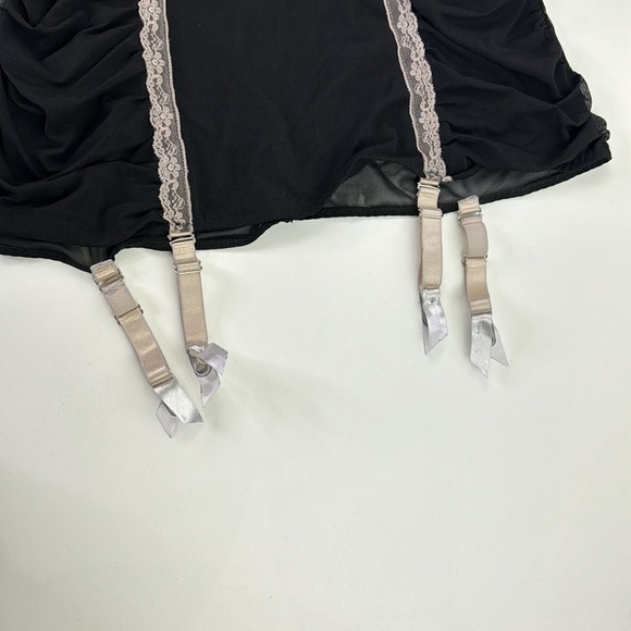 Essentials by A.B.S Beautiful Black cream Lace Corset Babydoll - Picture 4 of 10